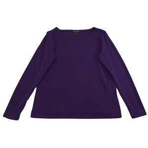 Banana Republic Women's Soft Terry Long Sleeve Top Size Medium Embroidered Logo